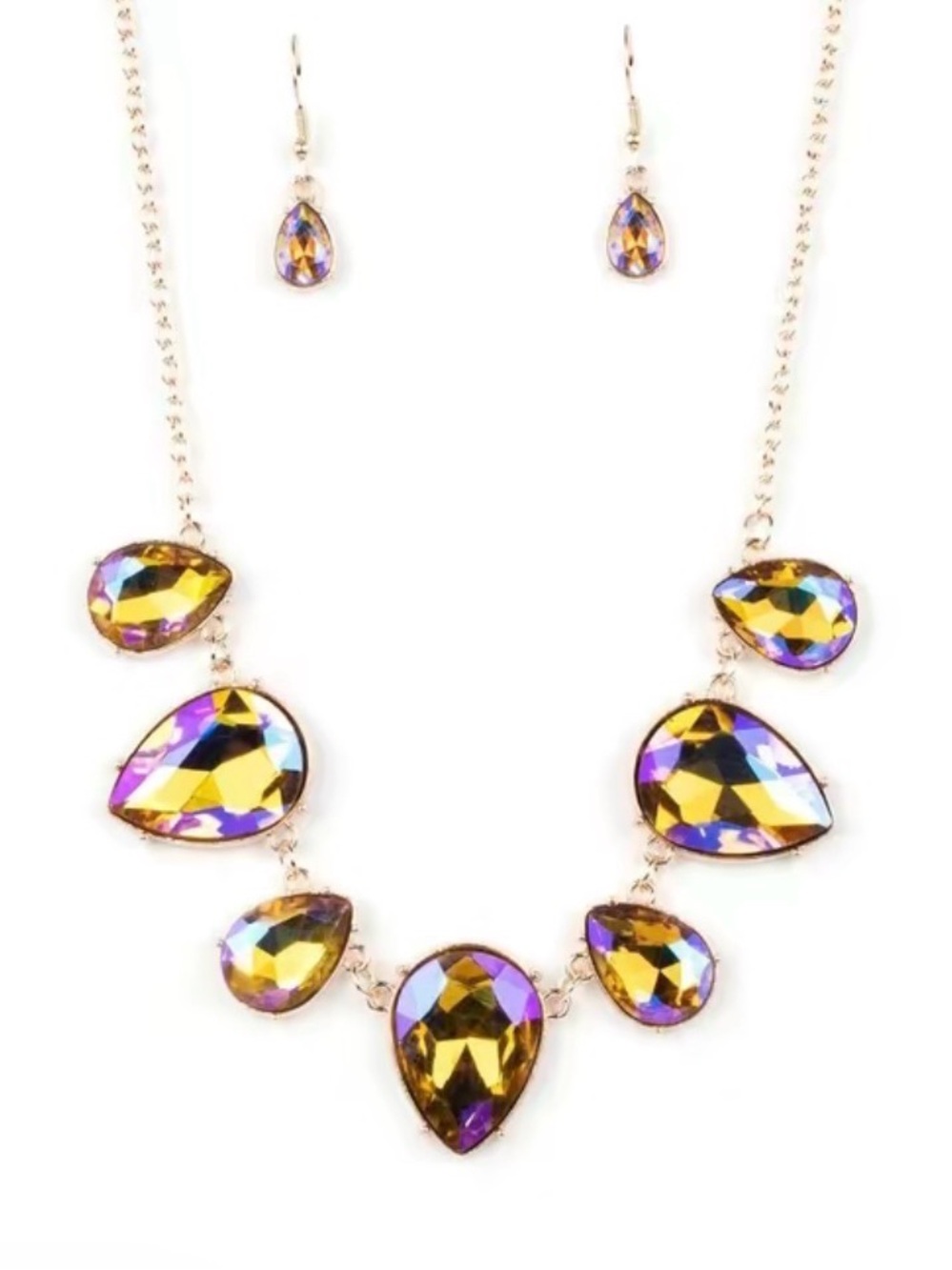 NEW | PAPARAZZI Otherworldly Opulence Multi Gold-tone Necklace & Earring Set